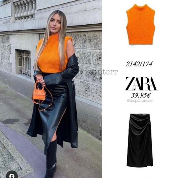 Zara Faux Leather Skirt - Picture 13 of 16